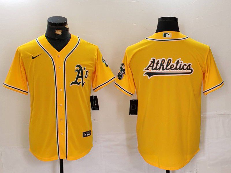Men Oakland Athletics Blank Yellow Game 2024 Nike MLB Jersey style 3->oakland athletics->MLB Jersey
